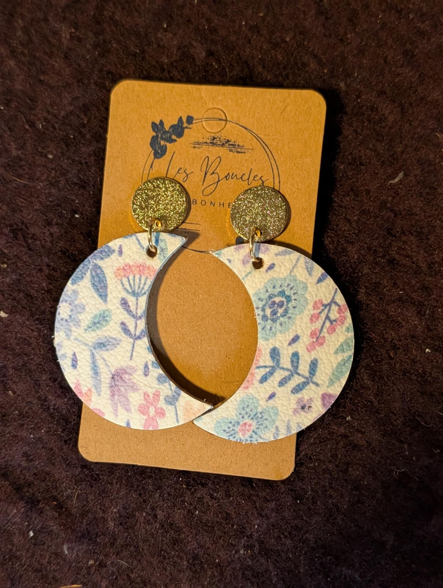Boucles d'oreilles Lunae fleuries lu005