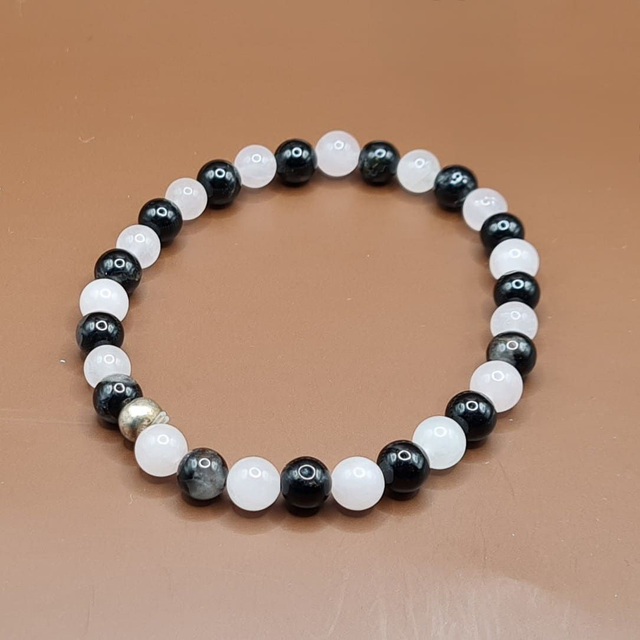 Bracelet Quartz rose – tourmaline noire