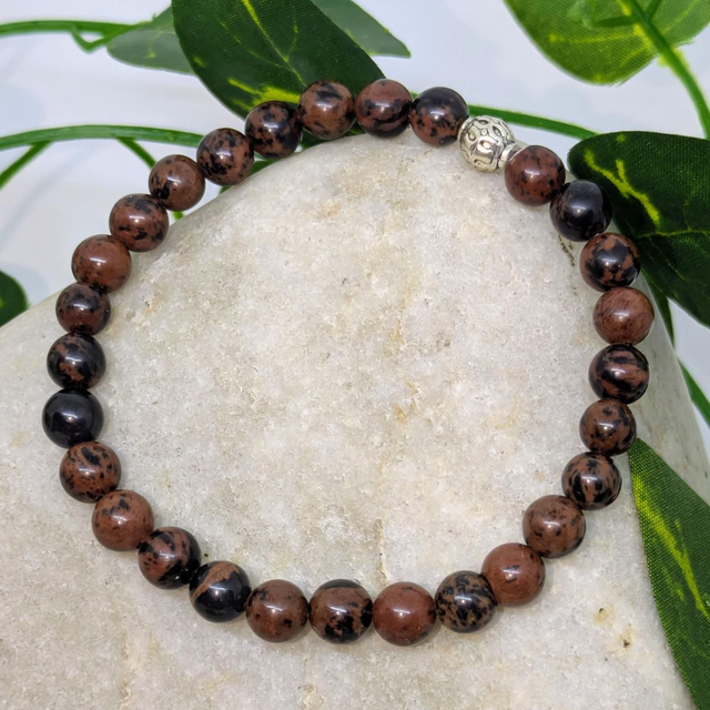 Bracelet "Obsidienne acajou" 6mm BR-054