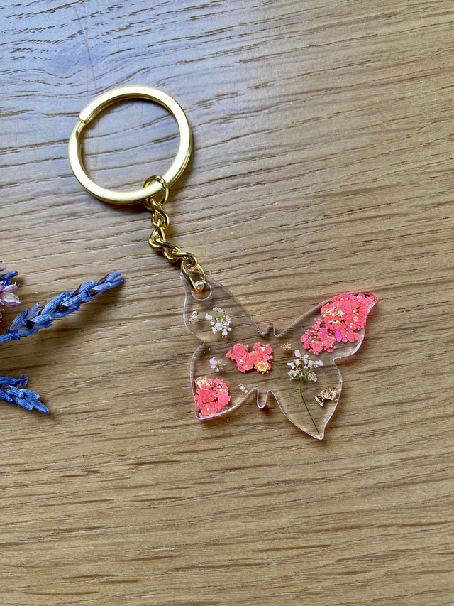 Porte clé papillon - carotte sauvage