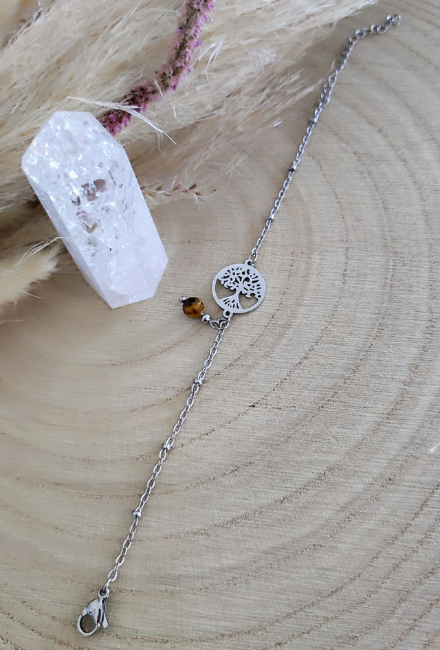 Bracelet Arbre de vie Oeil de tigre facetté