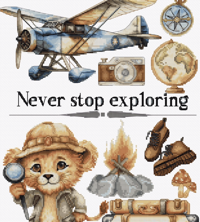 Cross Stitch Kit Luca-S - Never Stop Exploring