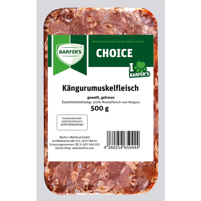 Kängurumuskelfleisch gewolft 500g