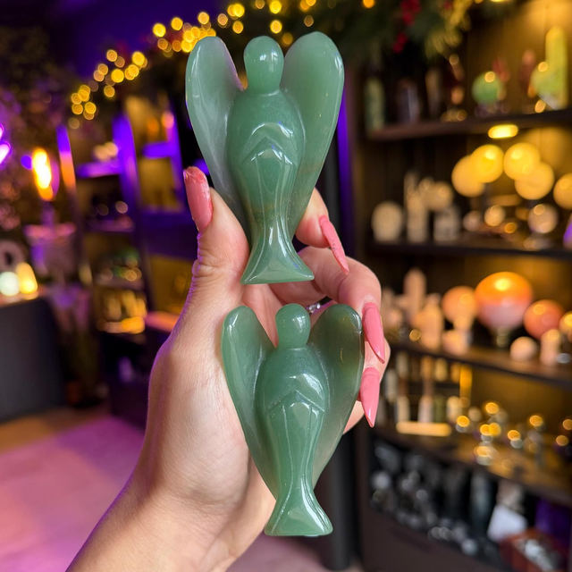 Green Jade Angel Carving