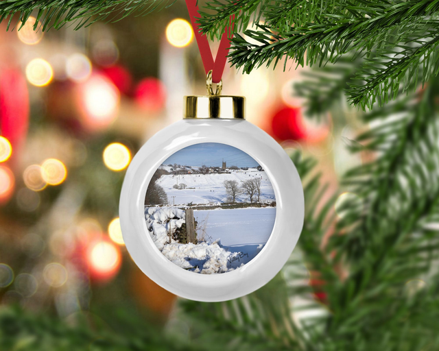 “Penistone Snow” Ceramic Bauble   