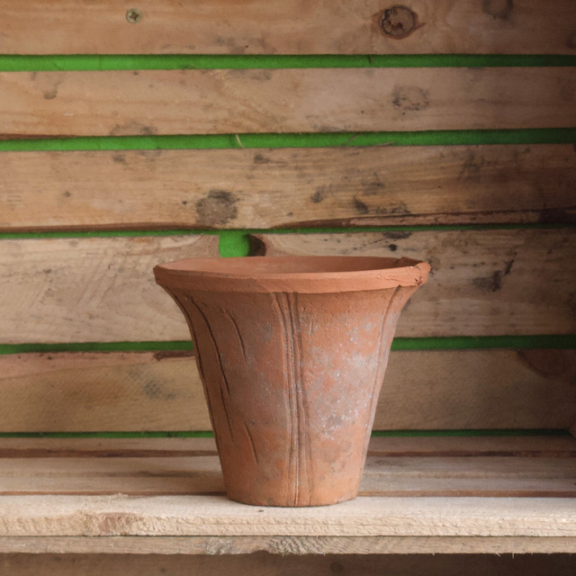 Aged Terracotta Trumpet Pot