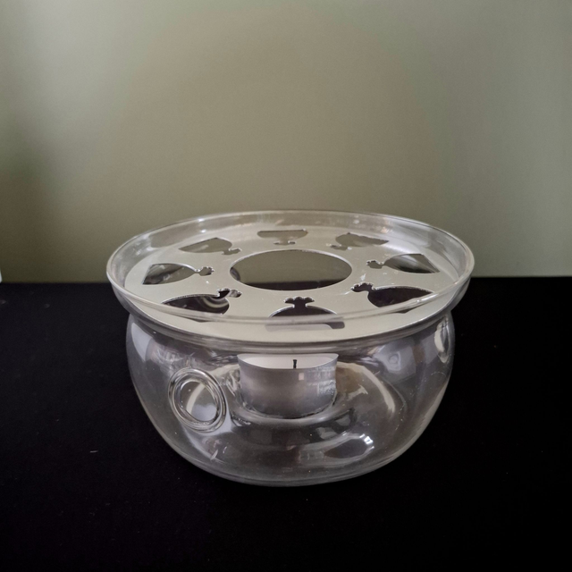 Glazen theepot verwarmer (kleine theepot)