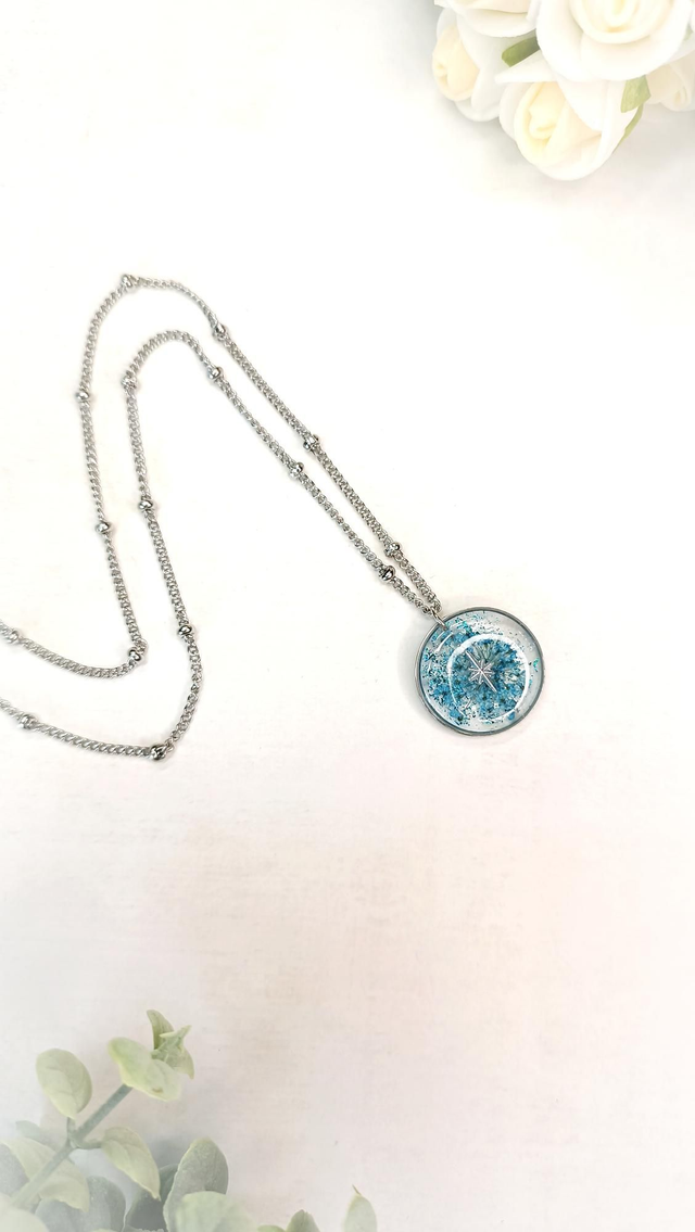 KALLISTA Argenté Sautoir - Bleu Azur