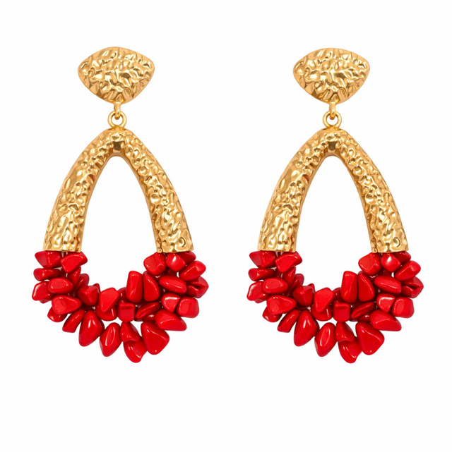 Pendientes piedra roja 