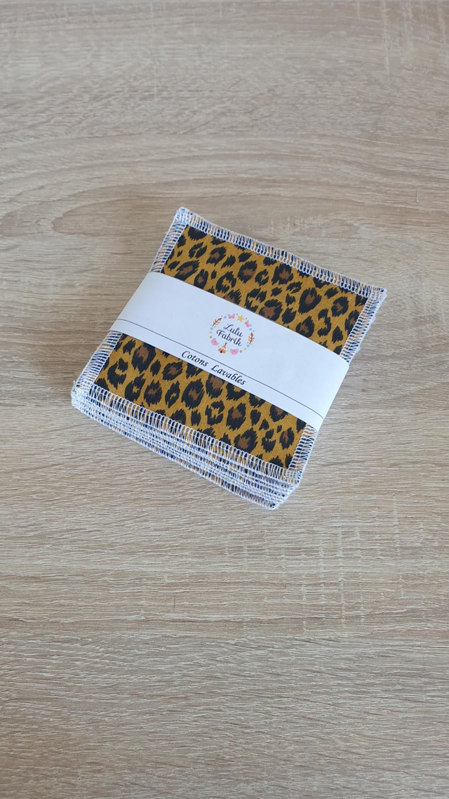 Lot de 7 cotons démaquillants léopard