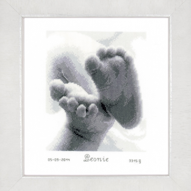 Counted Cross Stitch Kit: Baby Feet by Vervaco