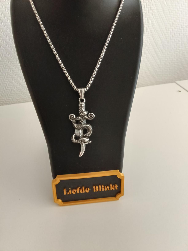 Heren ketting dolk slang