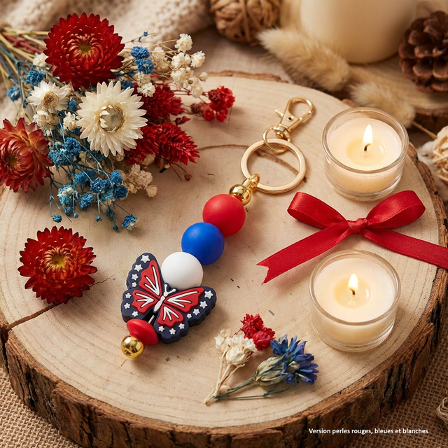 Porte-clé Papillon Rouge