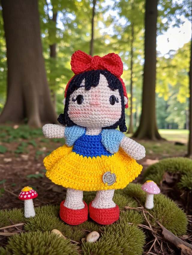 Boneca Amigurumi Branca de Neve