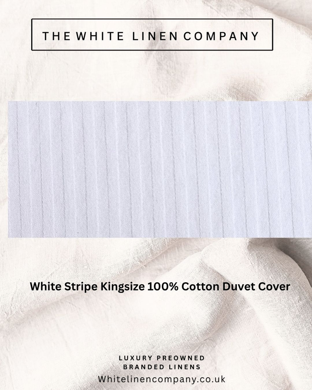 HABITAT - White Subtle Stripe  100% Cotton SINGLE Duvet Cover