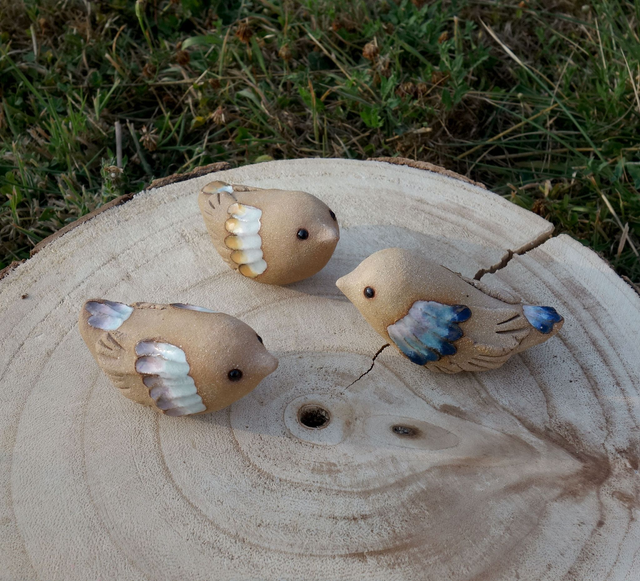 Piou, oiseau céramique, figurine faite main