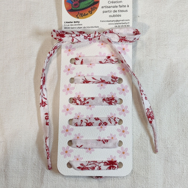 Lacets Fleurs Rouges et Blanches 130cm