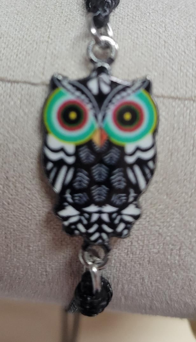 Bracelet simple hibou noir
