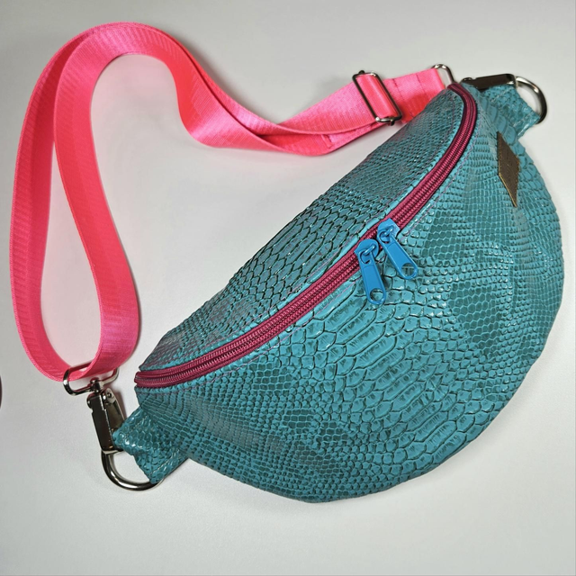 SNAKE multicolor türkiz-pink övtáska
