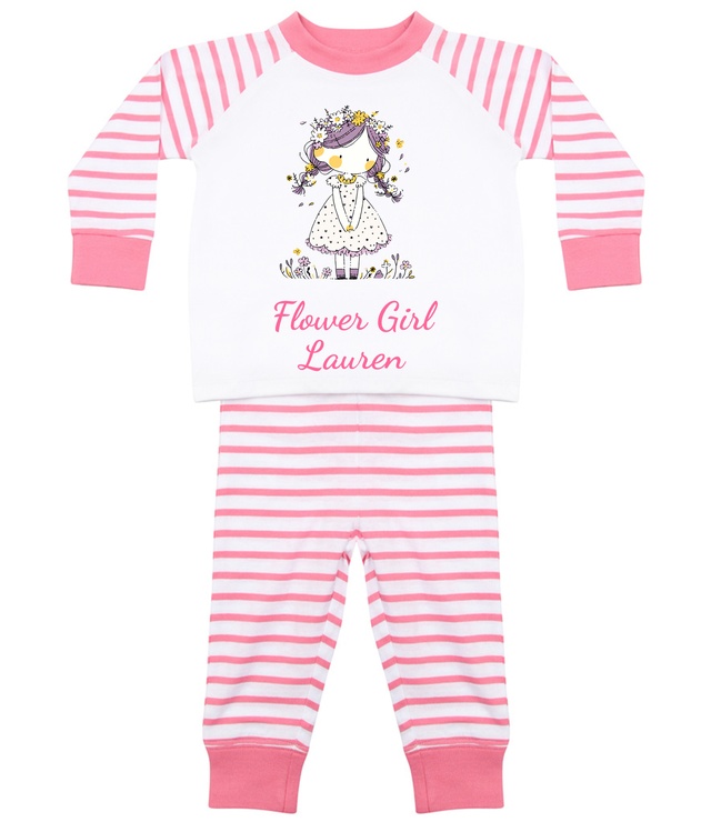 Personalised Pink Pyjamas - Flower Girl