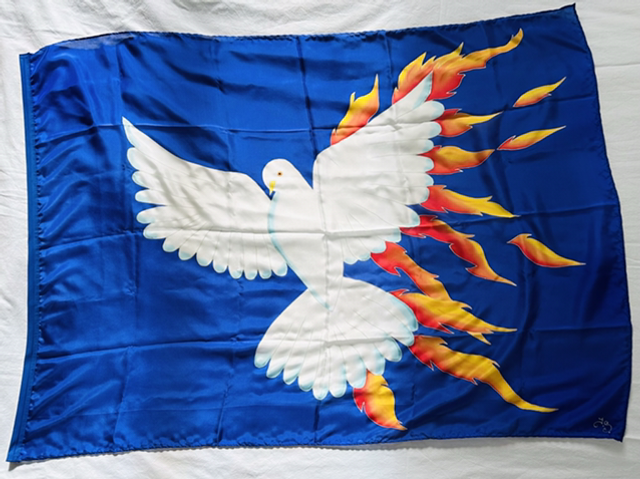 Baptême de Feu 🔥 Luc 3.16 - Soie épaisse 90x100cm