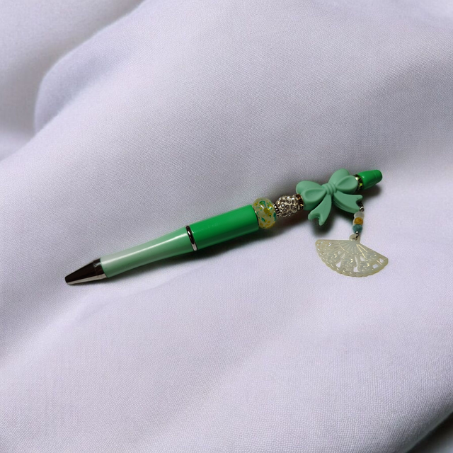 Stylo perles vert d'eau