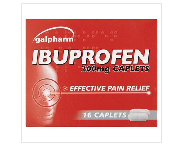Galpharm Ibuprofen 200mg Caplets 16 Caplets MAX 1 PER CUSTOMER 