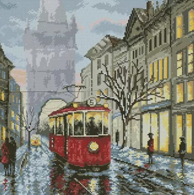 VDV Winter Tram Counted Cross Stitch Kit