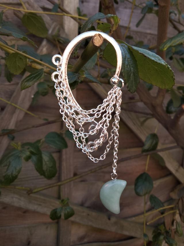 Green Adventurine Moon Ear Wrap