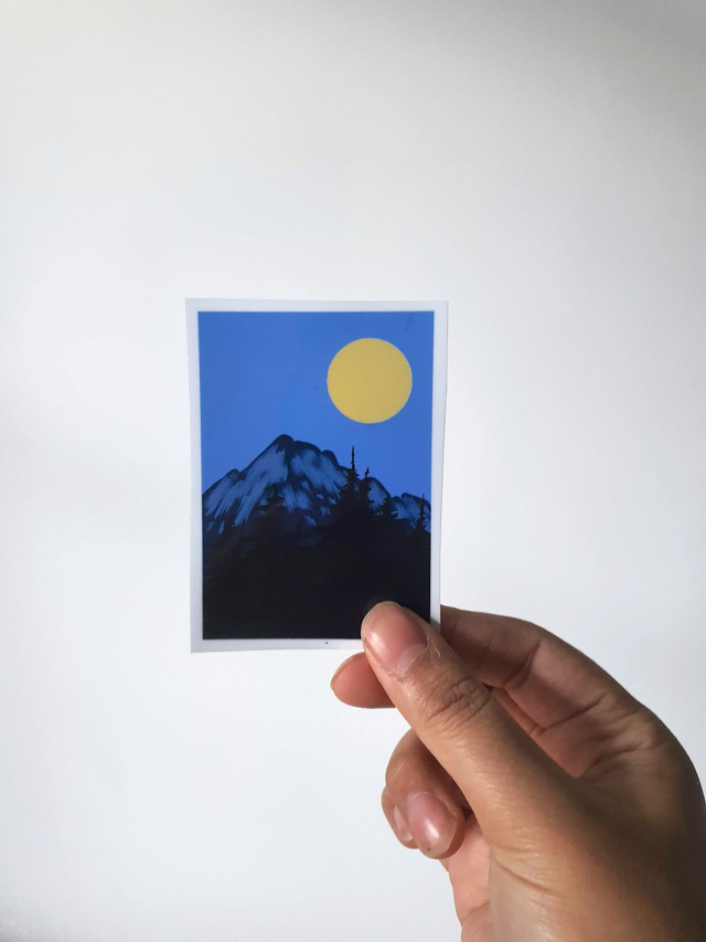 Polaroid inspired mountain stickers