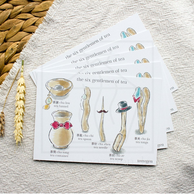 Six Gentlemen - Set of 5 - Tea Culture On Postcards