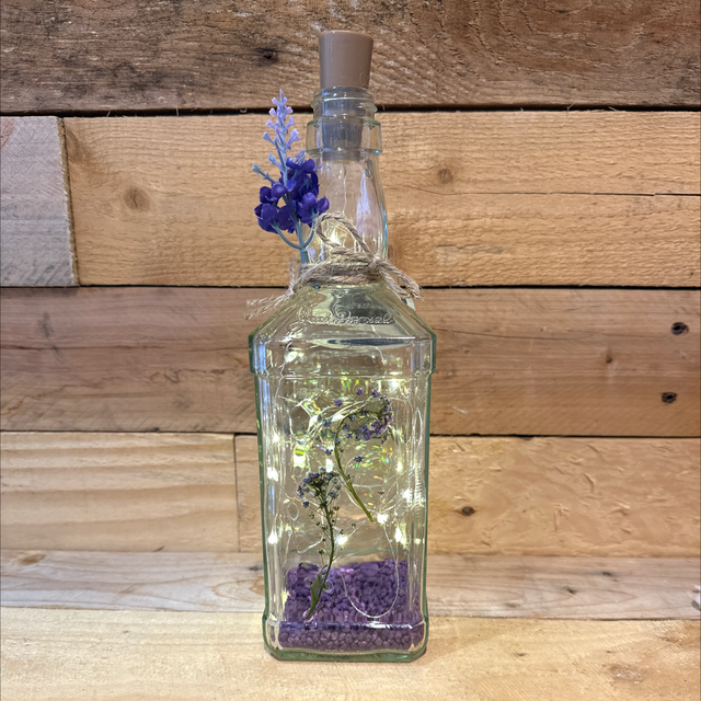Glass Light Bottle with Purple Detail