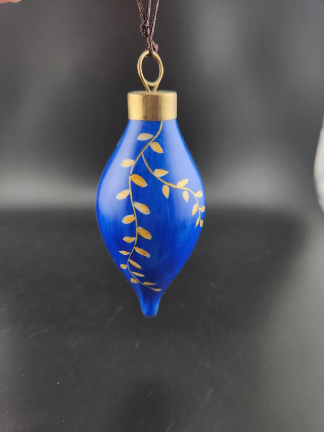 Boule de Noël, ovale bleu - NOL