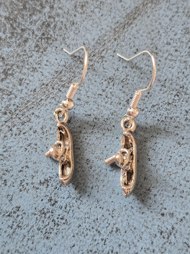Earrings silver canoe canoeist