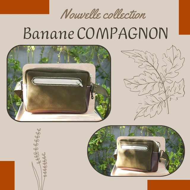 Sacoche Banane Compagnon - Nubuck Vert olive