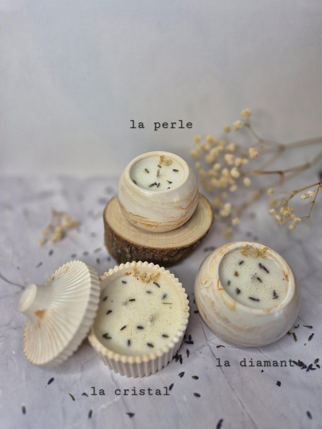 Les bougies musc blanc &amp; lavande
