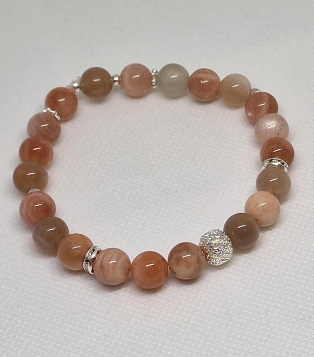 Bracelet Pierre de lune multicolore en 0,8 cm