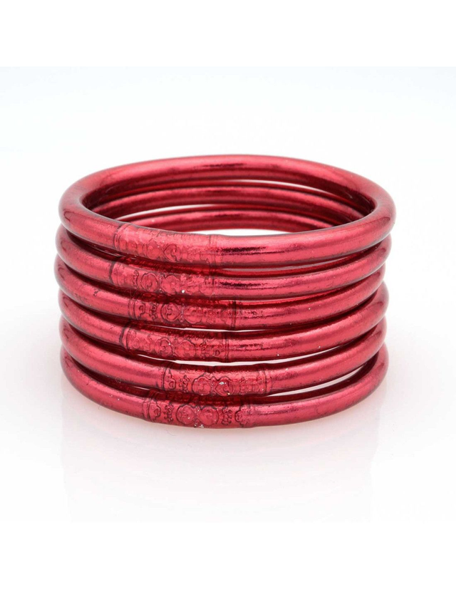 Jonc tibétain simple couleur bordeaux