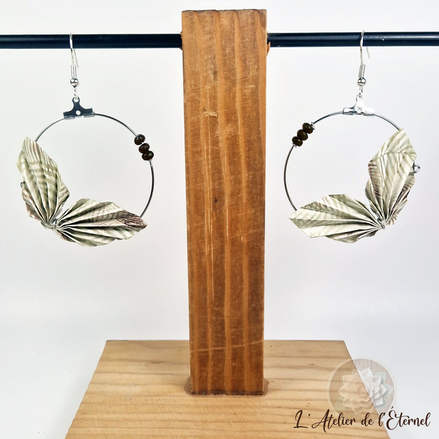 Boucles d'oreilles créoles Leaf