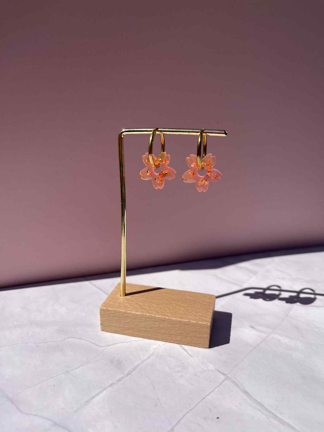 Pampilles résine fleurs de cerisier