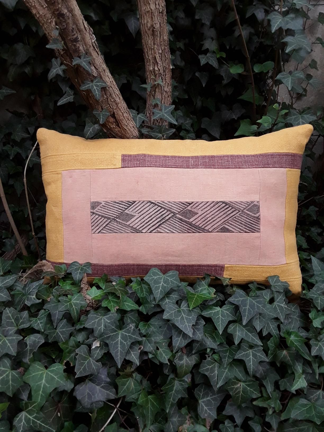 Coussin en lin - collection patchwork - 