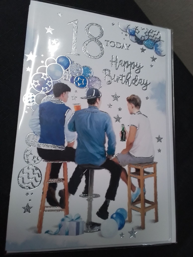 18th Birthday Card Modern Bar design 