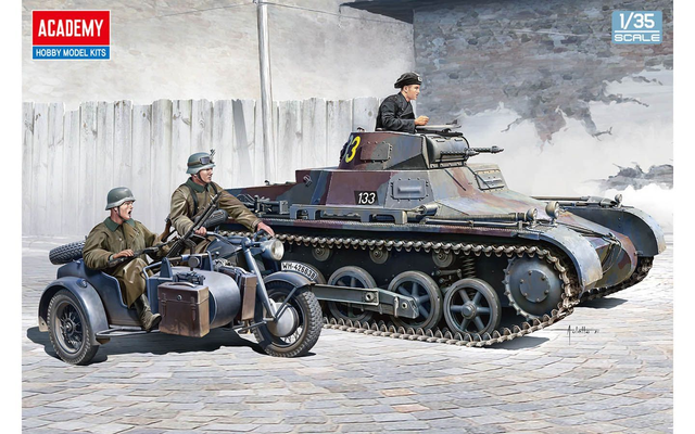 Academy 1/35 German Panzer I Ausf. B &amp; Motorcycle