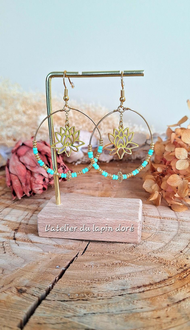 Boucles d&#039;oreilles créole Lotus