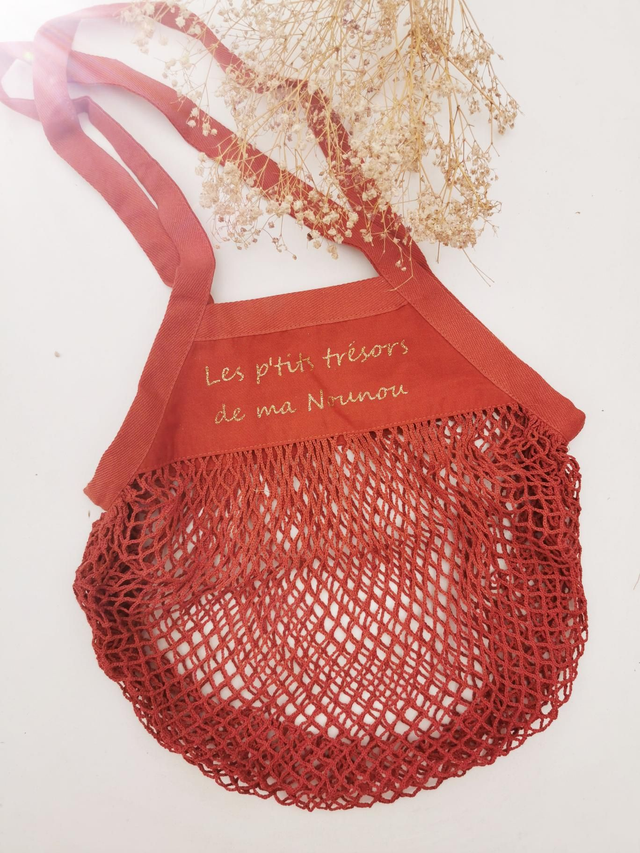 Sac filet &quot;les p&#039;tits trésors de ma Nounou&quot; 