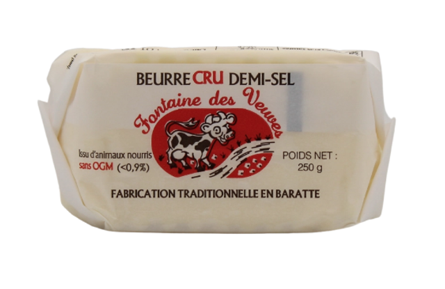 Beurre cru de baratte demi-sel - 250g