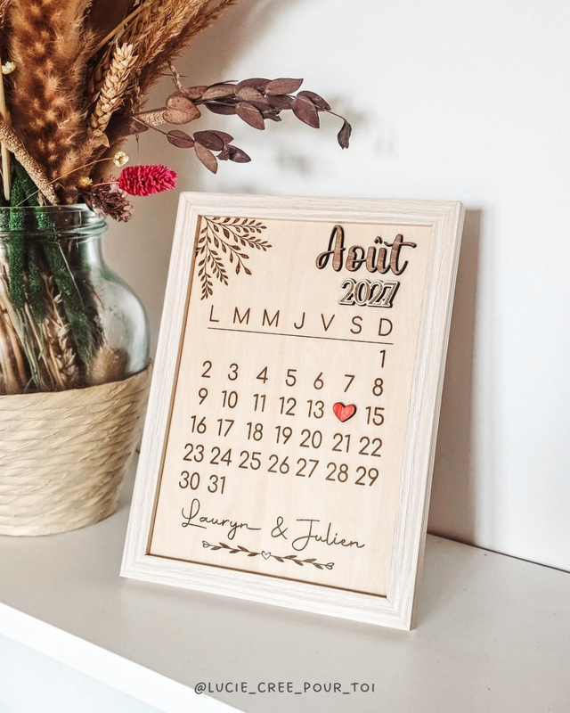 Cadre personnalisée date de mariage