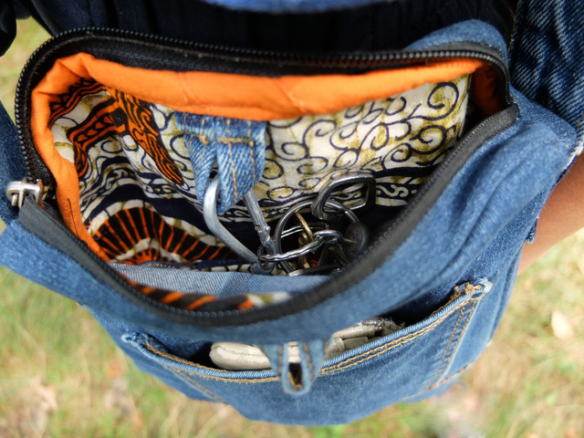 Sacoche MEDINA - Jean recyclé et wax | Création unique