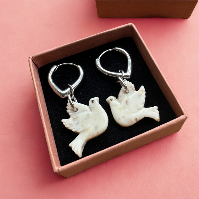 Colombes blanc moucheté