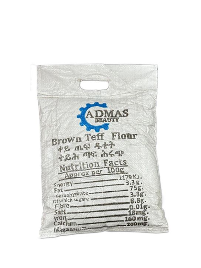 Admas - Organic Brown Teff Flour 5kg - ቀይሕ ጣፍ- ቀይ ጤፍ